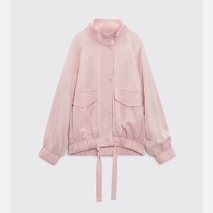 ZARA BOMBER JACKET IN PASTEL PINK COLOR